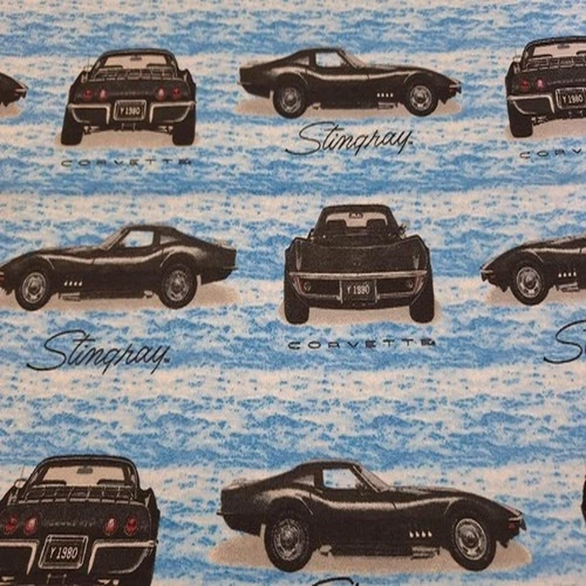 BTY Corvette / Stingray Flannel Cotton Quilt Fabric