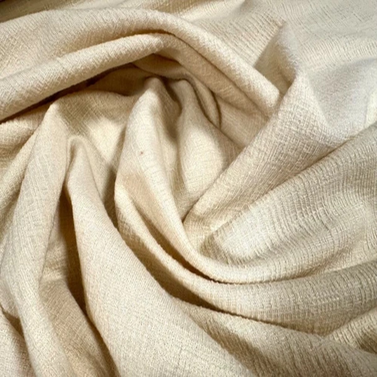 Straw cloth Double Jersey Stretch Knit Dress Fabric, Per Metre - Plain - Oyster