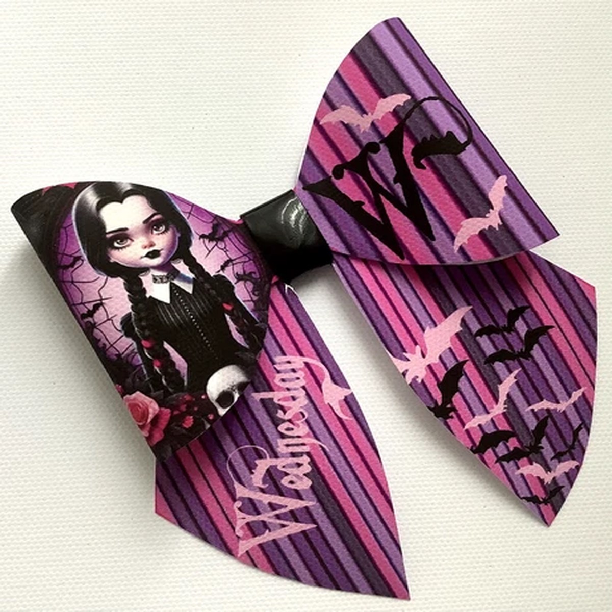 WEDNESDAY INSPIRED SAILOR BOW PRINTED CANVAS FABRIC BOW TEMPLATE MAKE HAIR BOWS