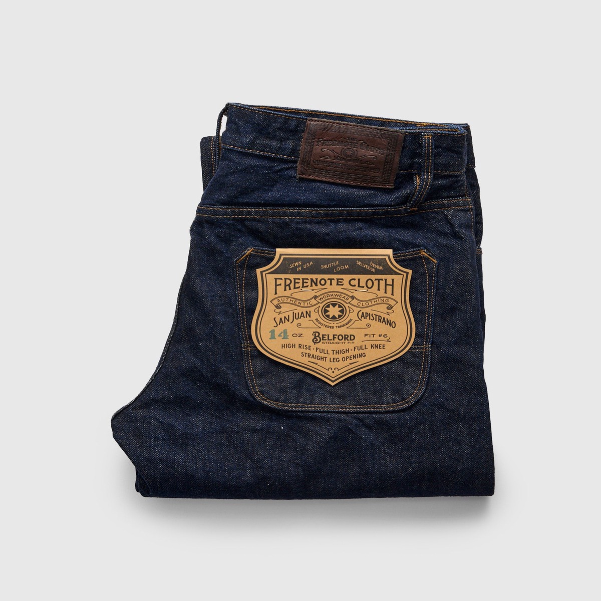 "50s Blue Belford" 14oz Rinsed Selvedge Denim Pant - 50s Straight Fit