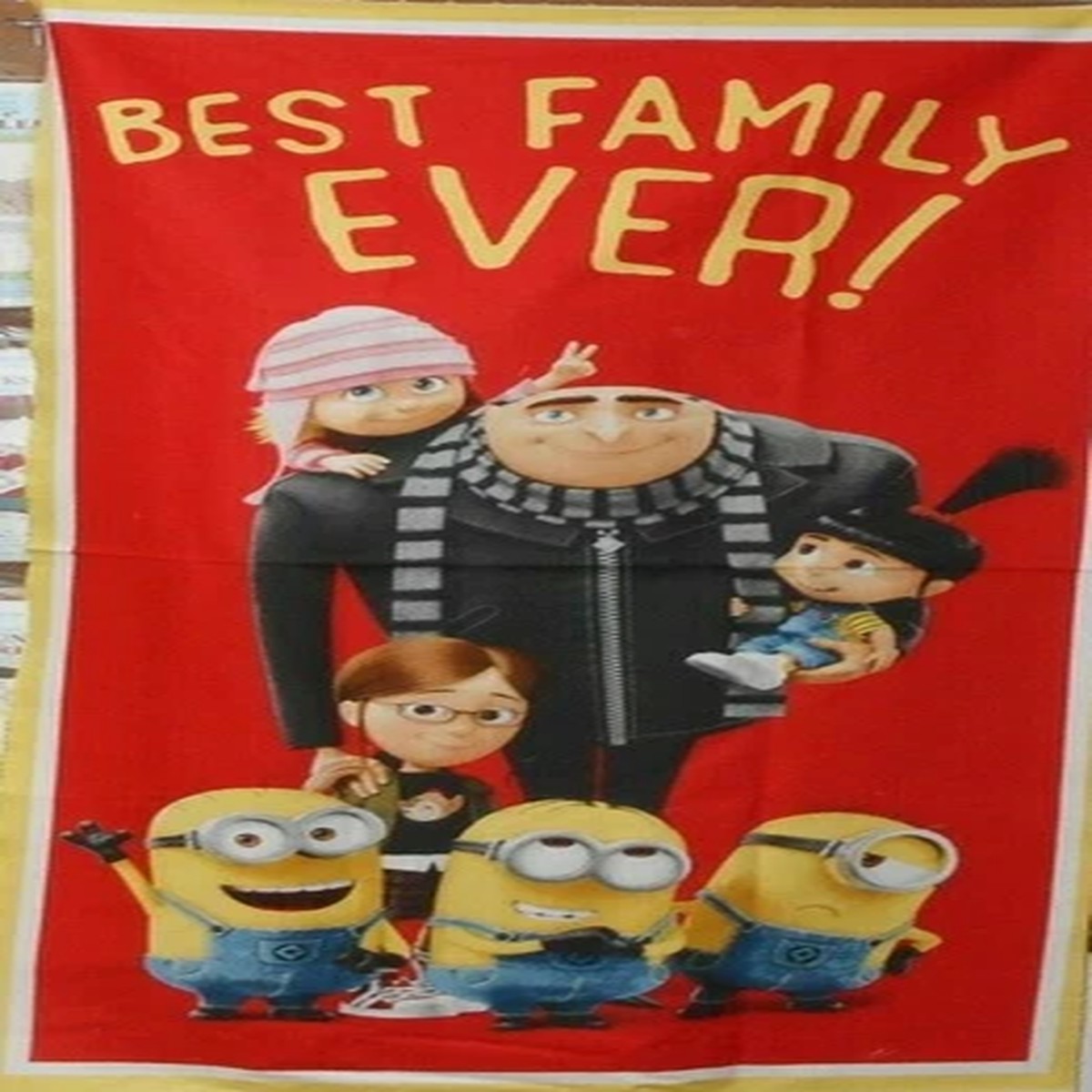 1 Despicable Me Best Family Ever Fabric Panel