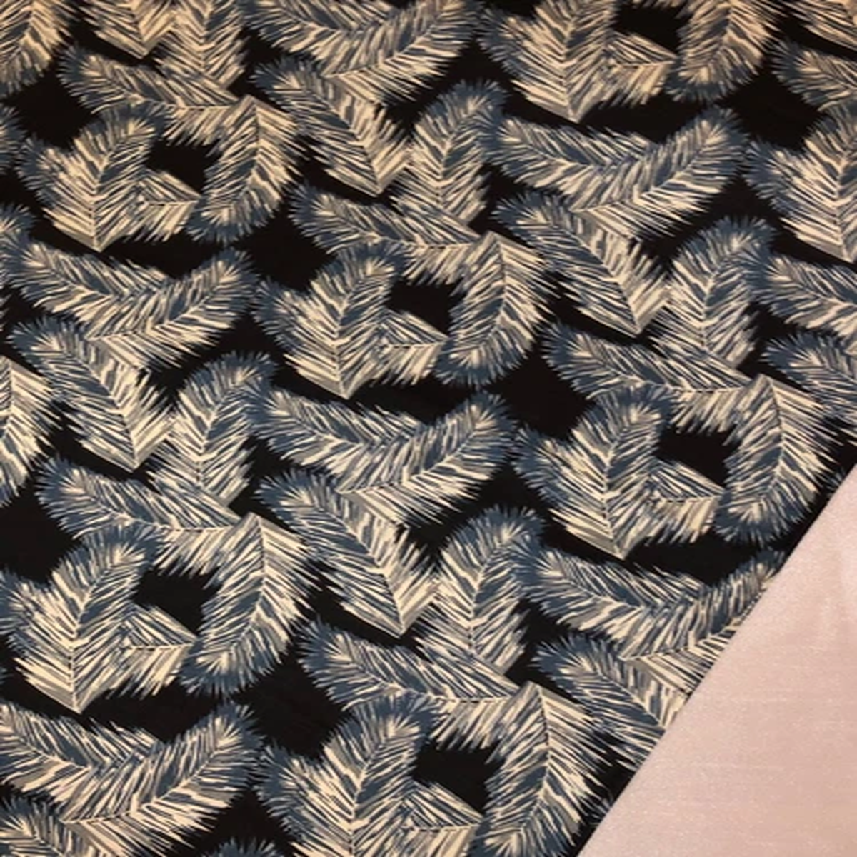 1 Meter100% Pure Black Feather Print Cotton Dress Fabric 45 Wide Craft Poplin