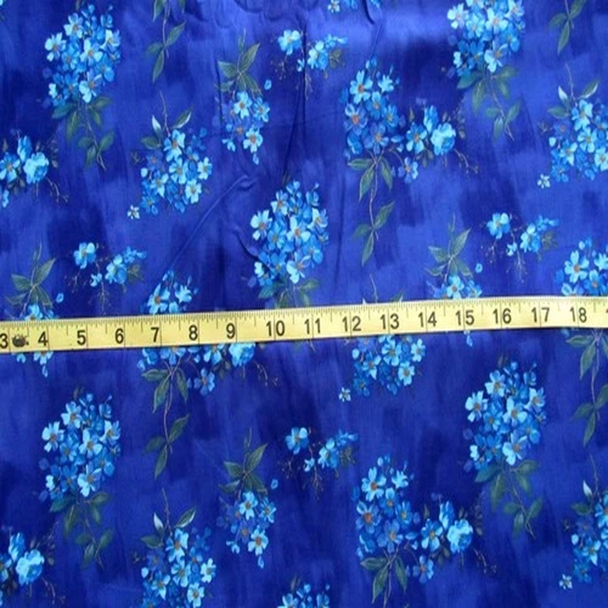 1 yd 100% Cotton Fabric Blues with Flower Bunches in Blues. Hobby Lobby
