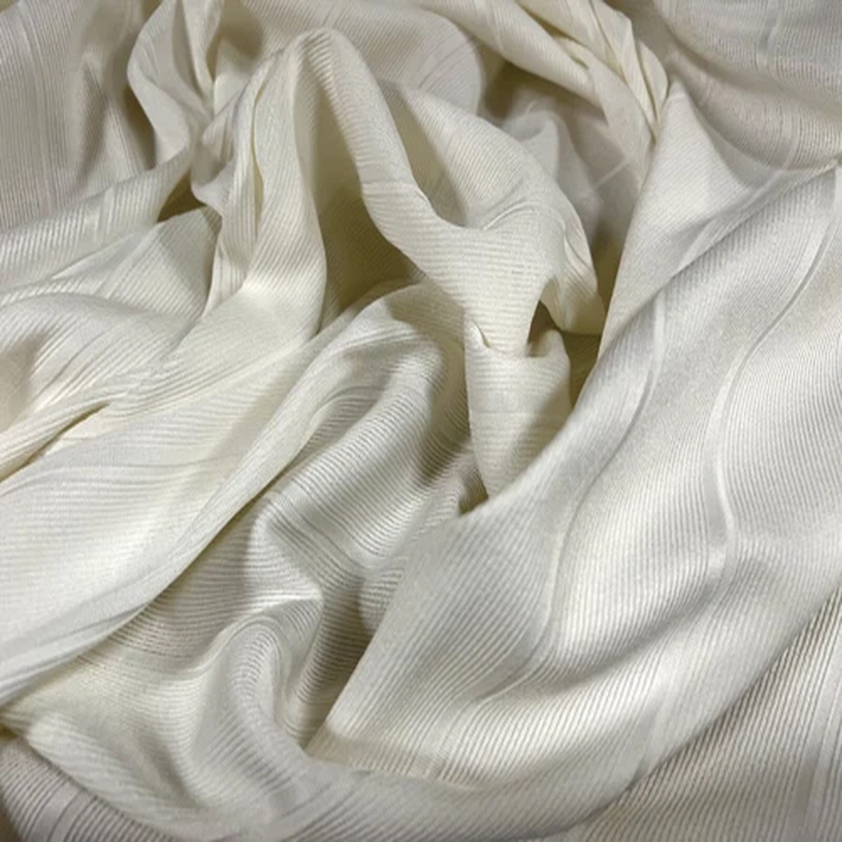 Bandage Rib Bodycon Stretch Jersey Fabric, Per Metre - Plain - Ivory