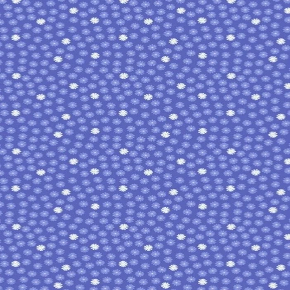 0.5 metre Tiny Glow Daisy on Periwinkle 100% Cotton Fabric 112cm wide