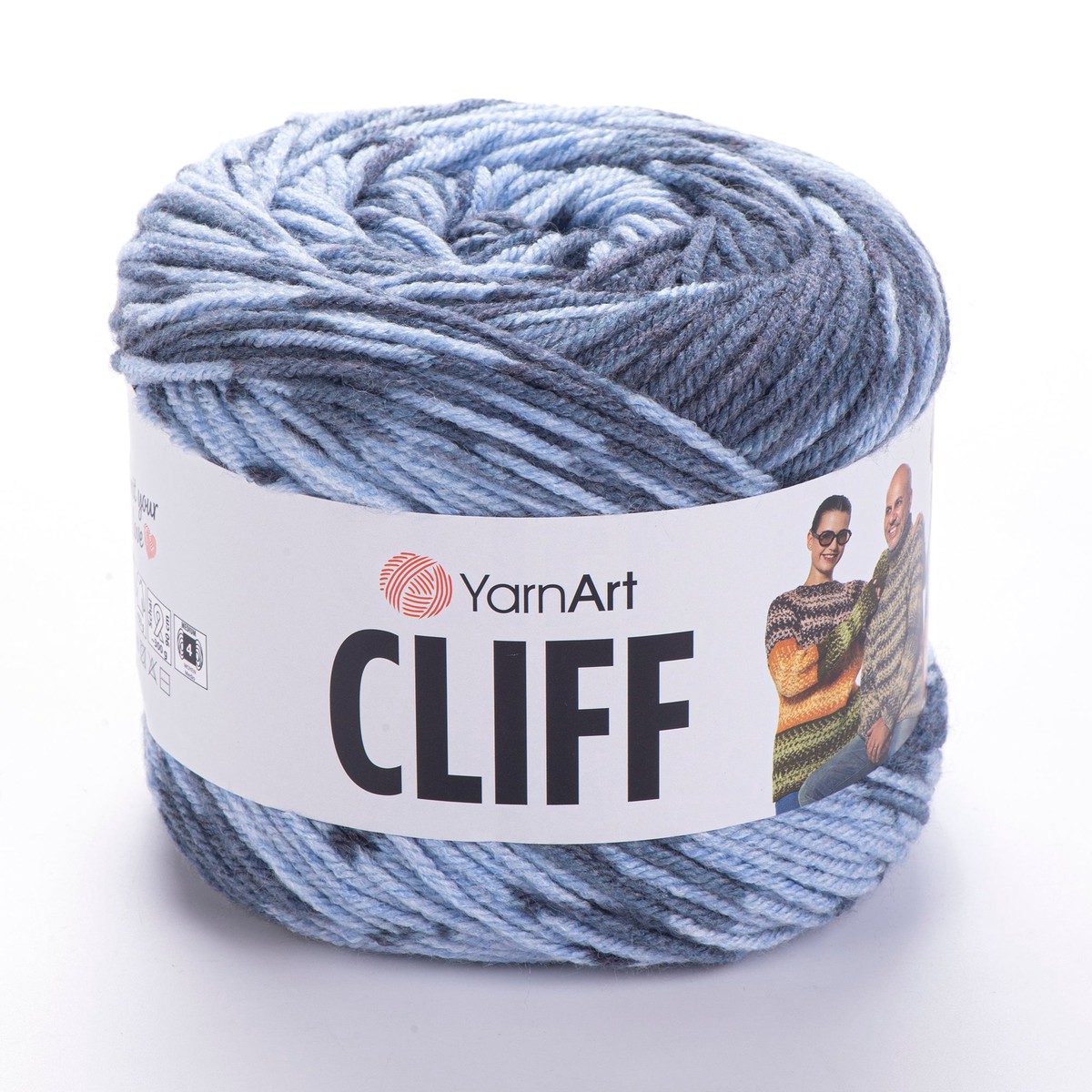 YarnArt Cliff Wool Blend 150 Gr Yarn, Variegated - 8304
