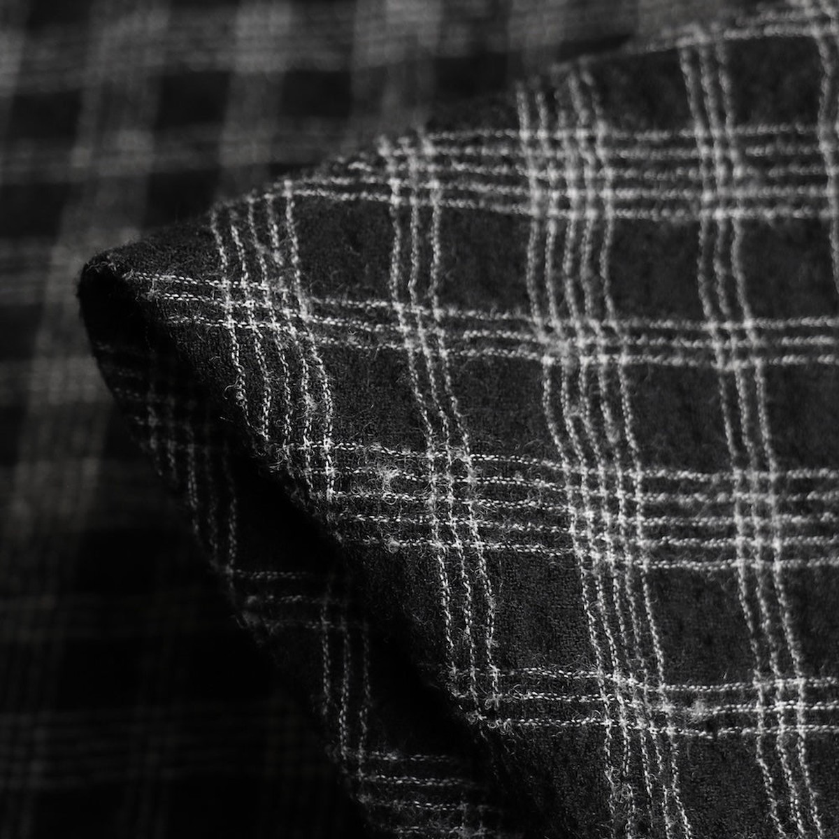 Uru Check Black Wool Gauze