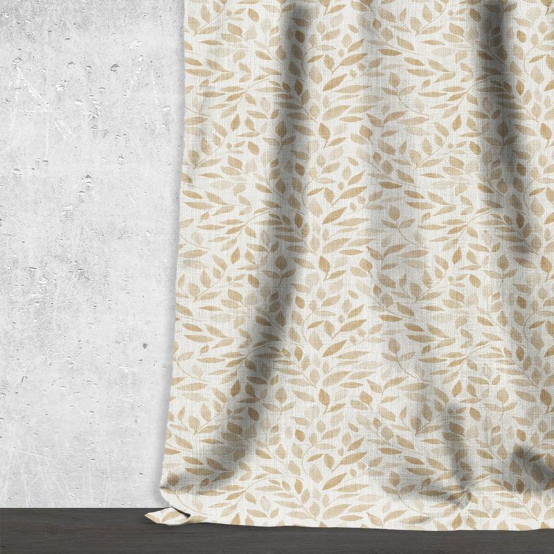 'Rubeus' Fabric by the Metre (White/ Brown)