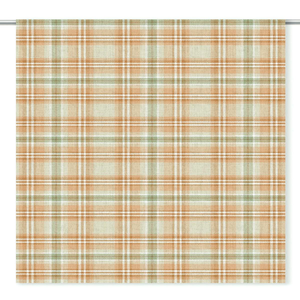 'Apple Crisp' Fabric by the Yard (Pastel Orange/ Sage Green)