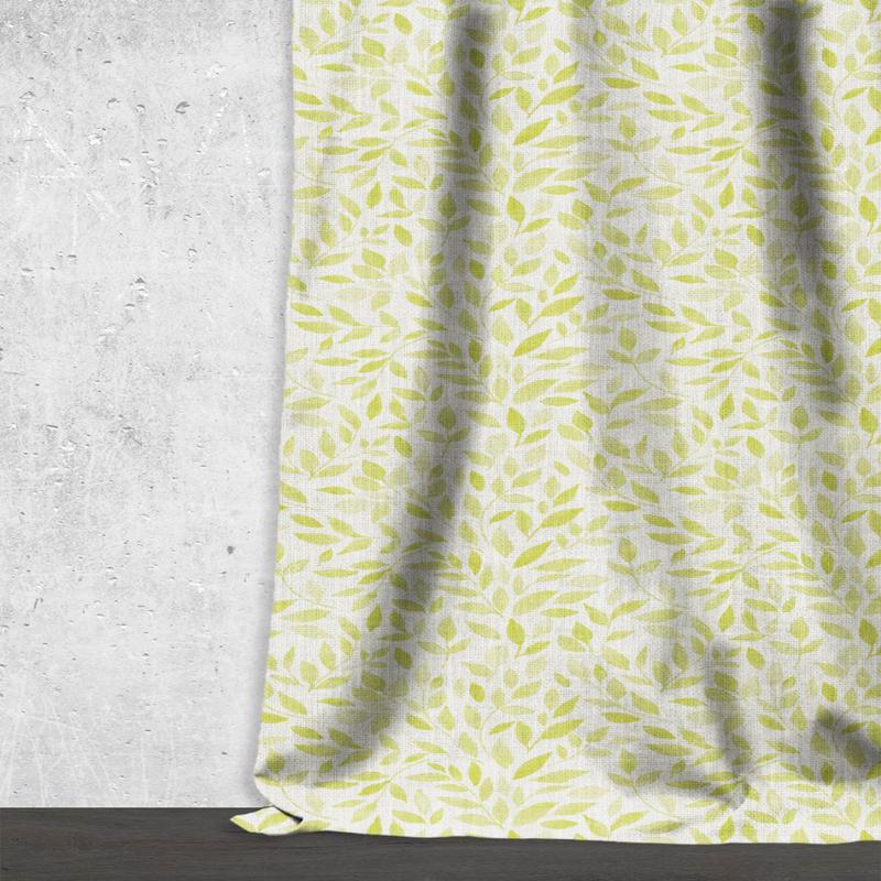 'Cypress Slopes' Fabric by the Metre (White/ Green)
