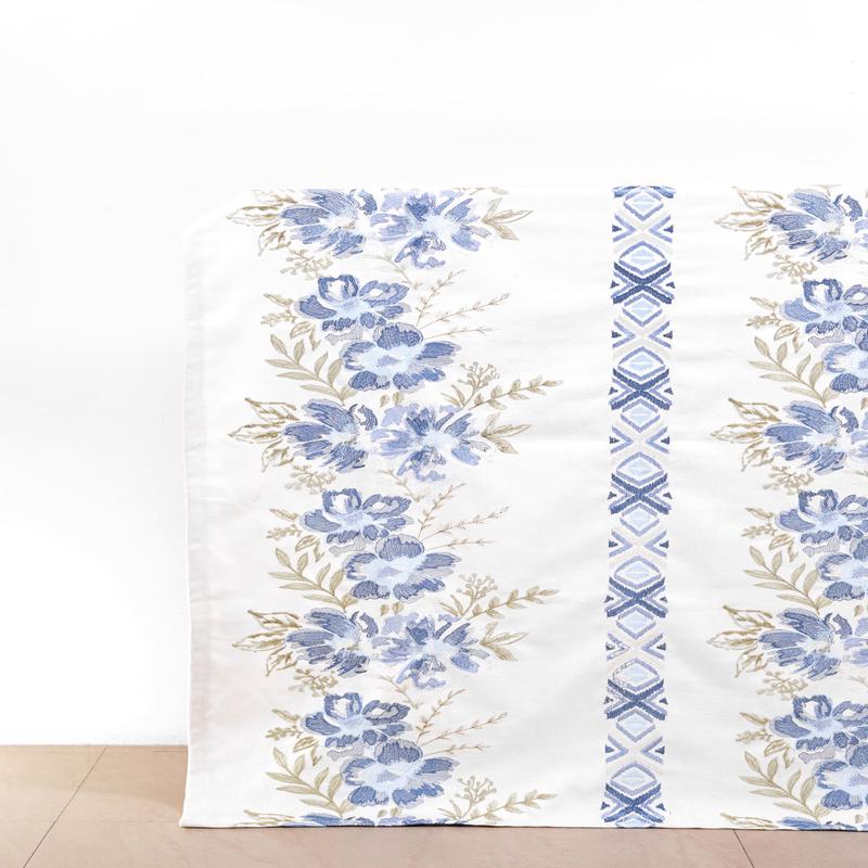'Winter Peak' Fabric by the Metre (Blue/ Beige/ White)