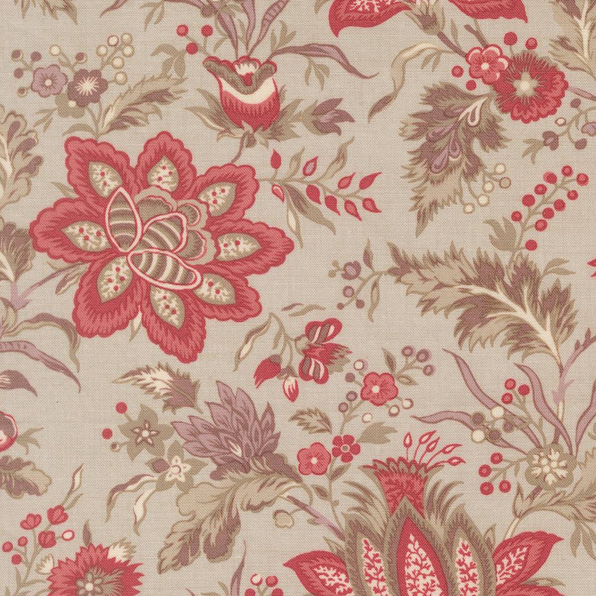 Fleur De Paris Pivoine Florals Smoke 13990 14 by French General for Moda Fabrics. Sold in 1/2 Yard Increments
