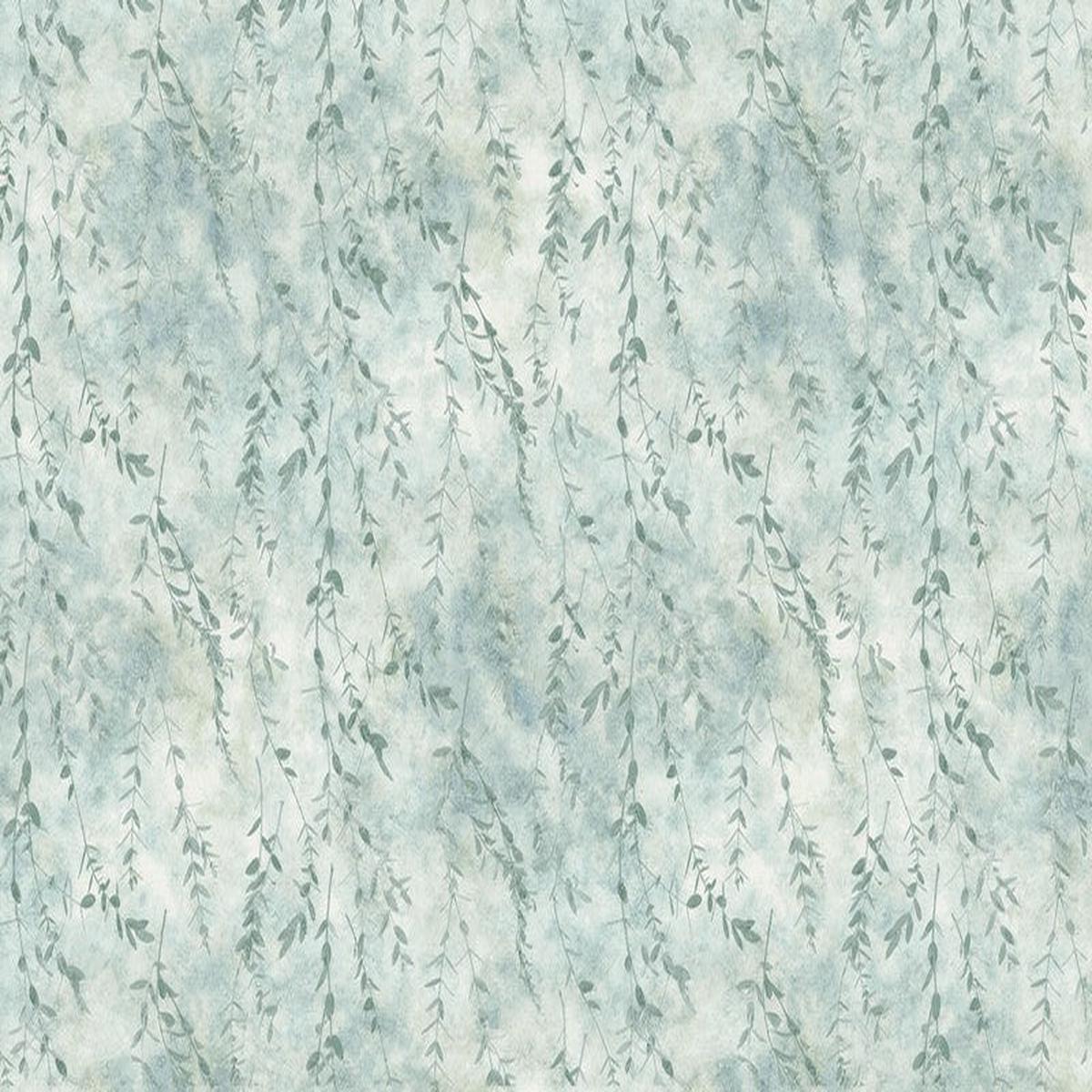Evening Song - Trailing Leaves in Light Blue - Linda Ludovico - Northcott (Pre-order: Jan 2027)